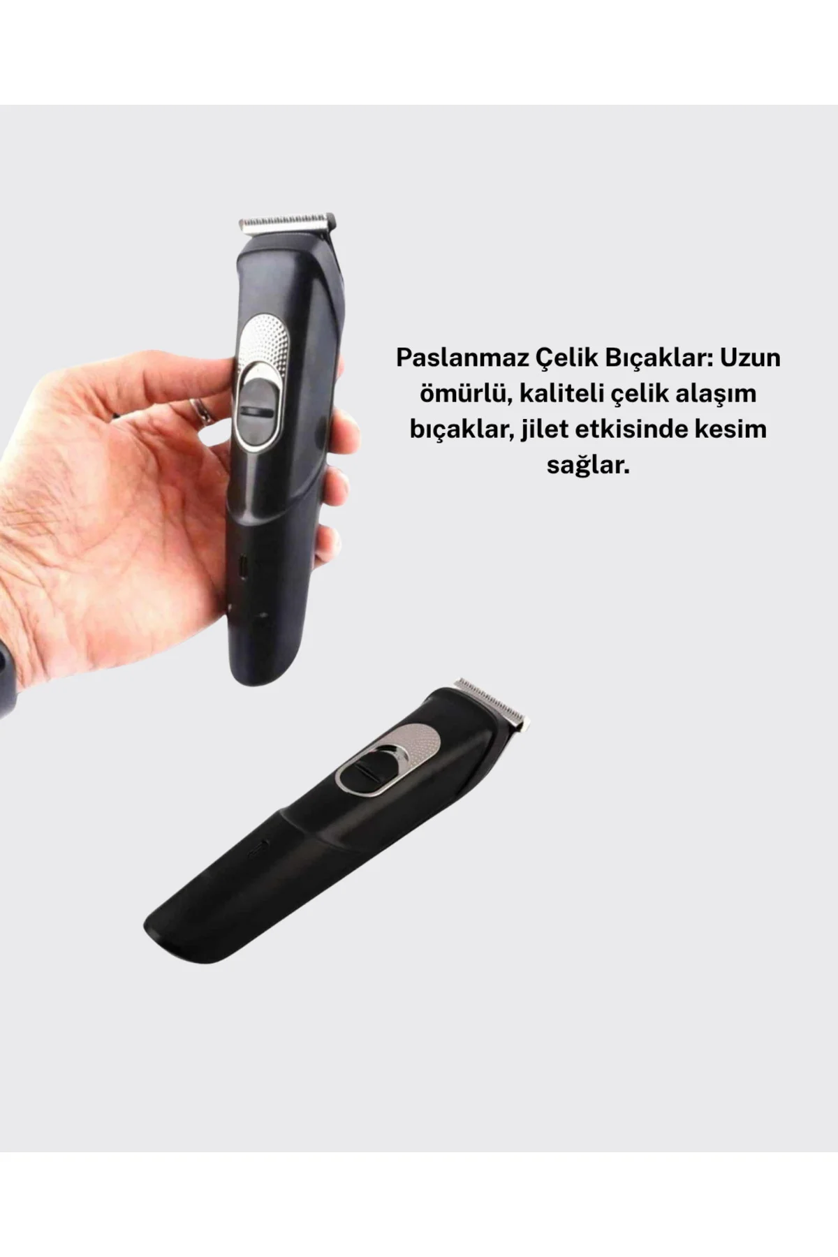 Sessiz Motorlu, Kablosuz Kullanımlı Şarjlı Saç ve Sakal Kesme Mak