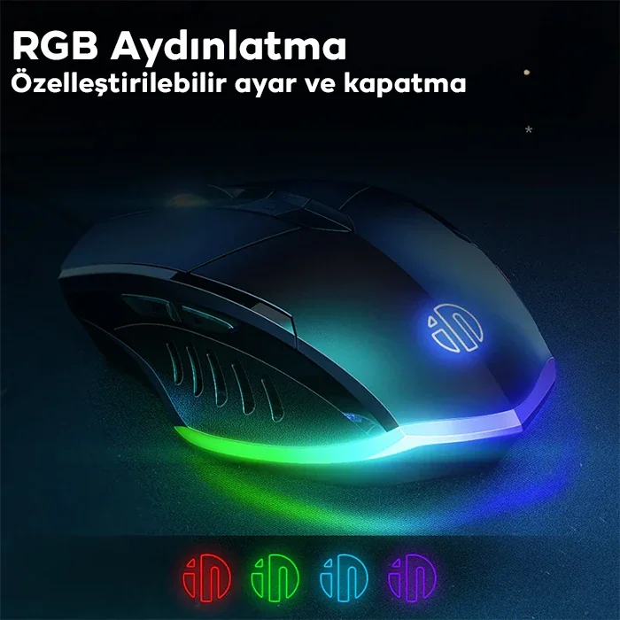 Sessiz Tıklama RGB Oyun Mouse – 7200 DPI Profesyonel Performans