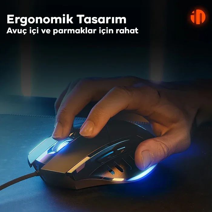 Sessiz Tıklama RGB Oyun Mouse – 7200 DPI Profesyonel Performans