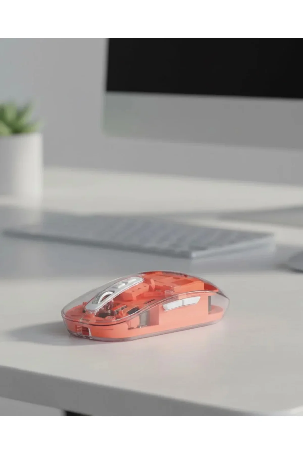 Sessiz Tıklamalı Şeffaf Mouse Bluetooth ve USB Uyumlu Sessiz Tıklamalı Şeffaf Mouse Bluetooth ve USB Uyumlu