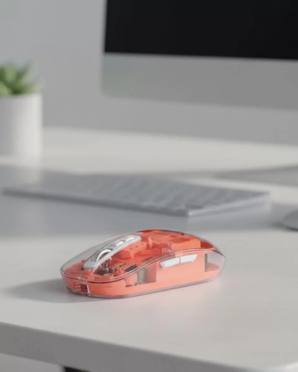 Sessiz Tıklamalı Şeffaf Mouse Bluetooth ve USB Uyumlu - Lisinya