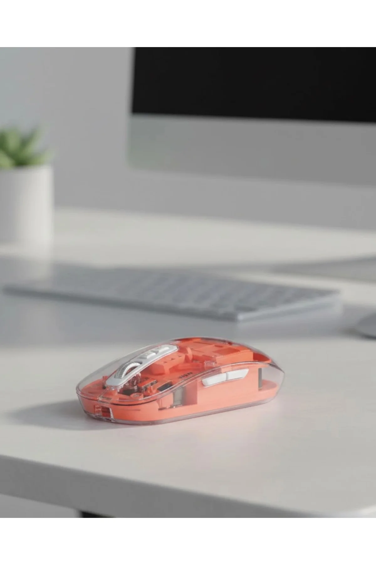 Sessiz Tıklamalı Şeffaf Mouse Bluetooth Ve Usb Uyumlu
