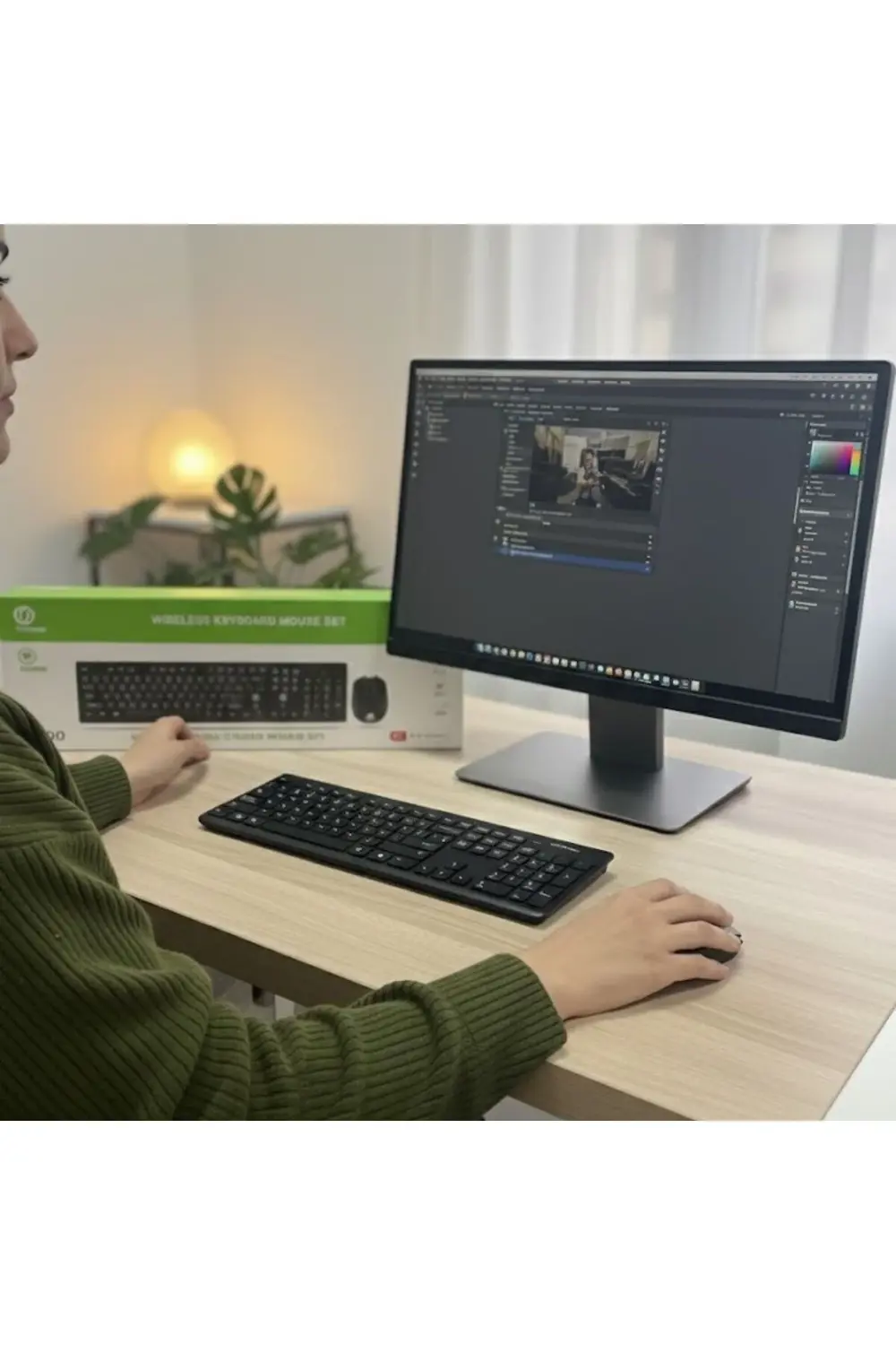 Sessiz Tuşlu Kablosuz Q Klavye ve Mouse Seti (Ofis ve Ev Tipi)