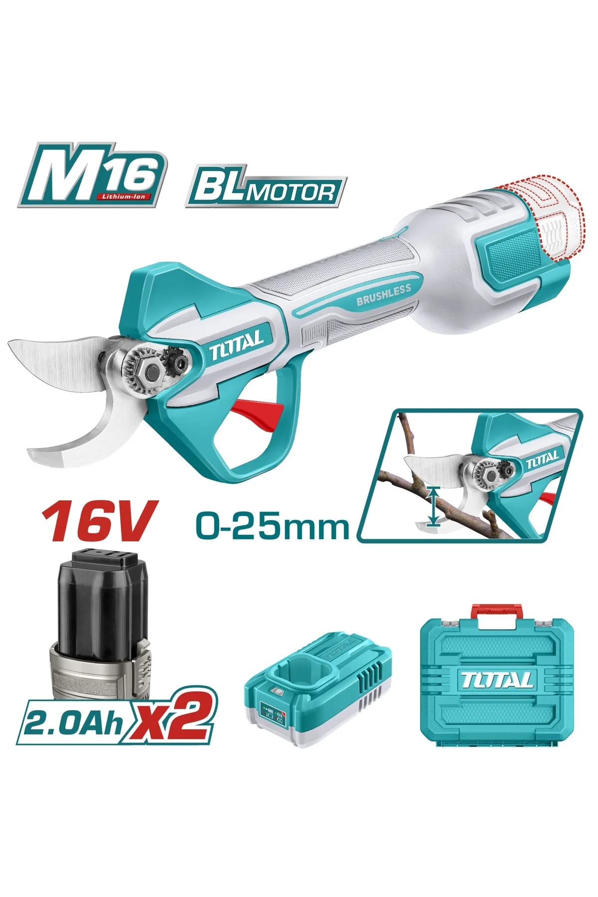 Set-10 (TOTAL LI-ION AKÜLÜ 16V BUDAMA MAKASI+TOTAL 16V AKÜLÜ BUDAMA MAKASI TELESKOPİK SAPI) Fiyatı, Yorumları ve Özellikleri