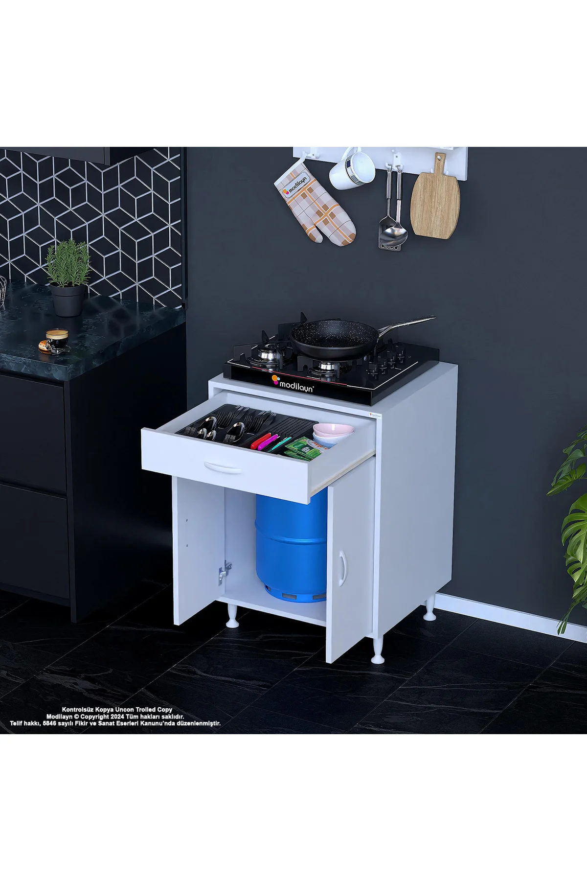 Set Altı Dolap Mutfak Dolabı Çok Amaçlı Dolap Tüp Dolabı Çekmecel
