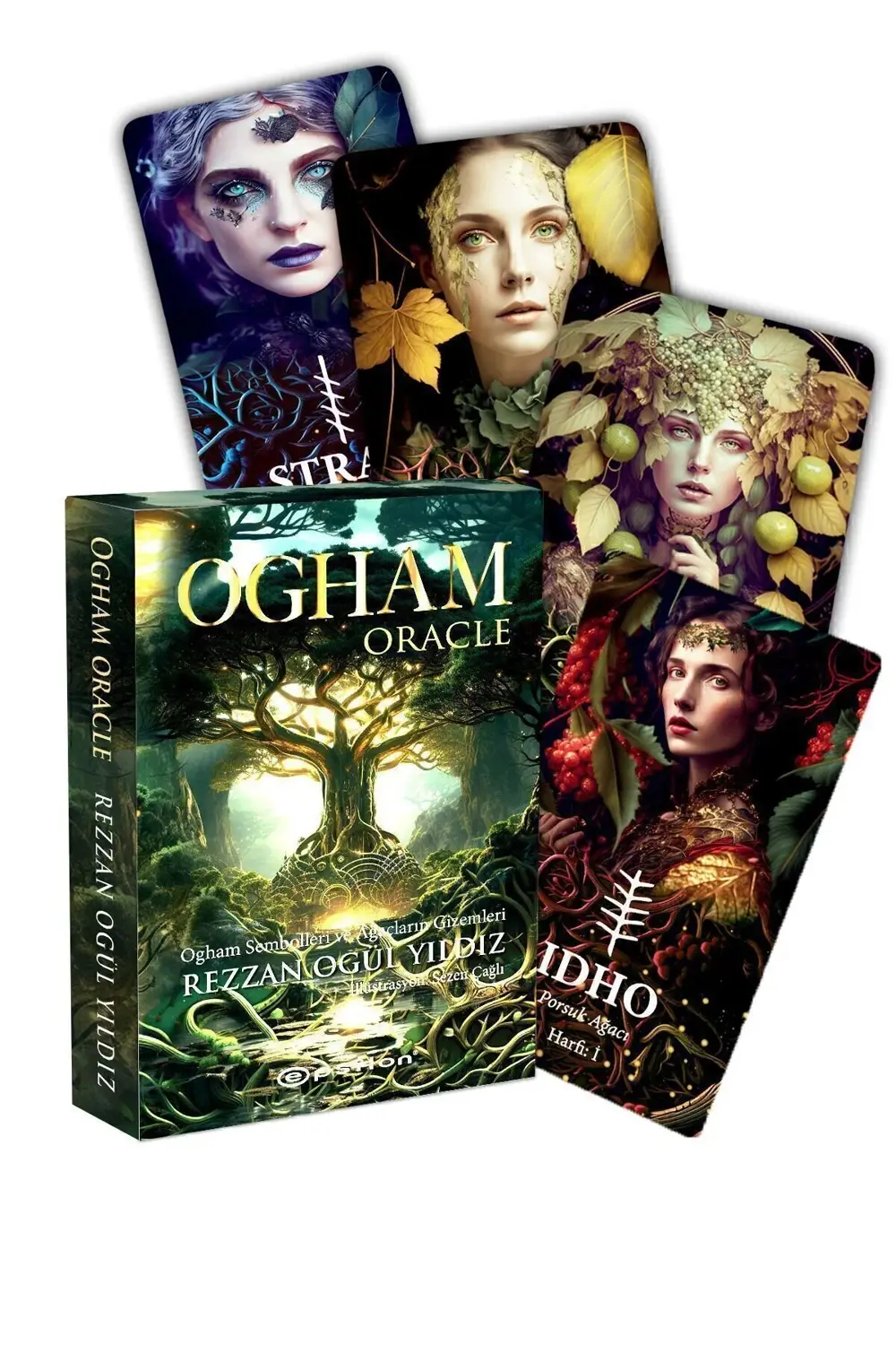SET Tarot - Ogham Oracle Rehber Kitaplı Kart 2li Takım Rezzan Ogü