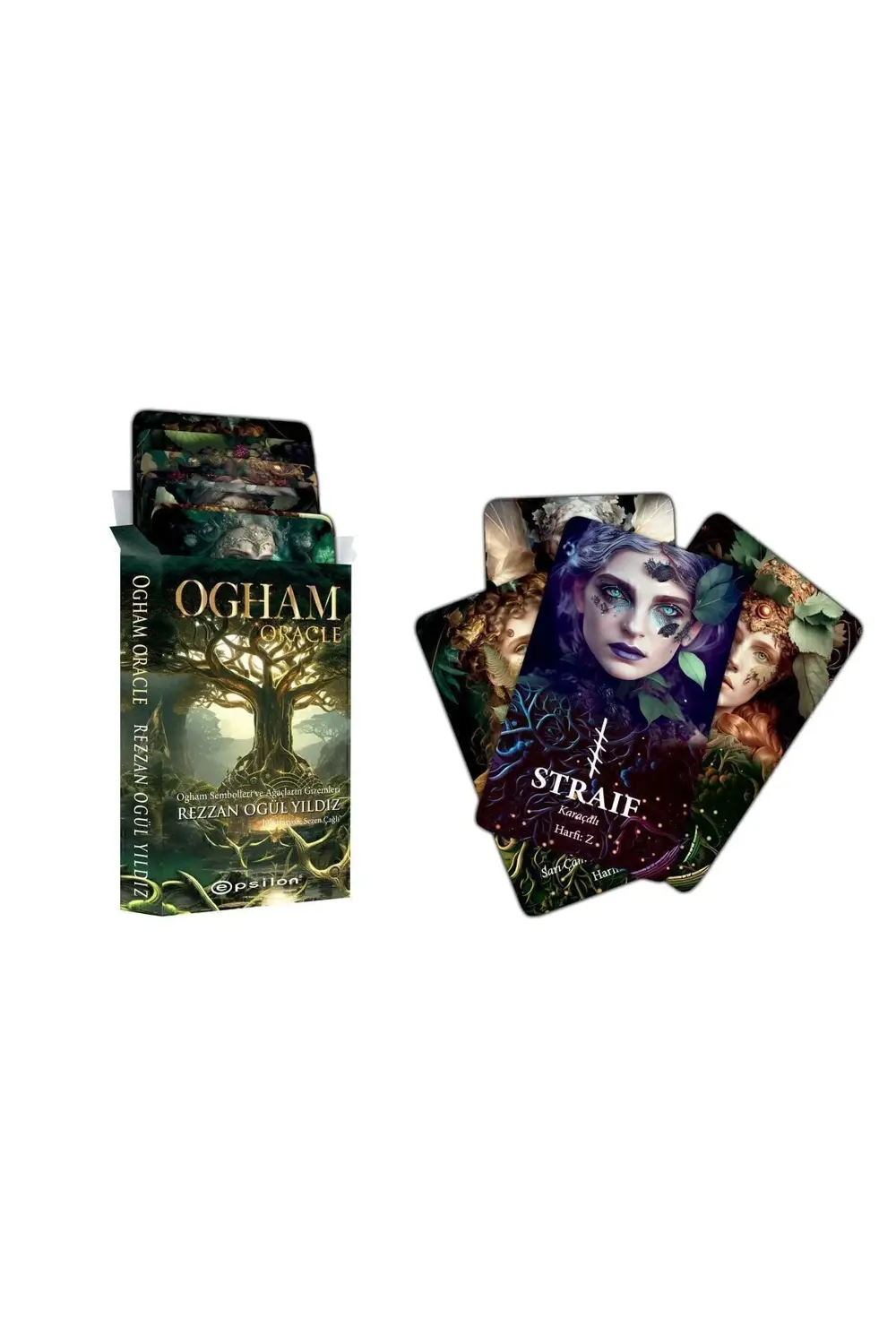 SET Tarot - Ogham Oracle Rehber Kitaplı Kart 2li Takım Rezzan Ogü