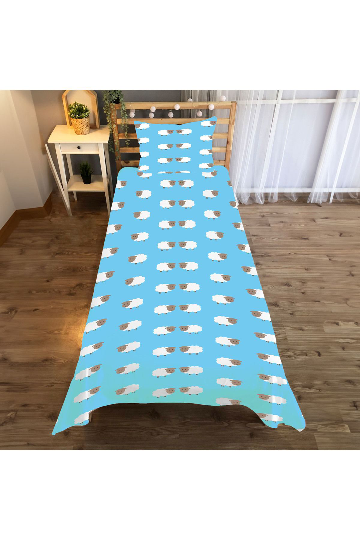 Evan Home Set Tekam Çocuk Odasi Takim Perde (İki Kanat),Yatak Örtüsü,Yastik,Kirlent ,Hali,