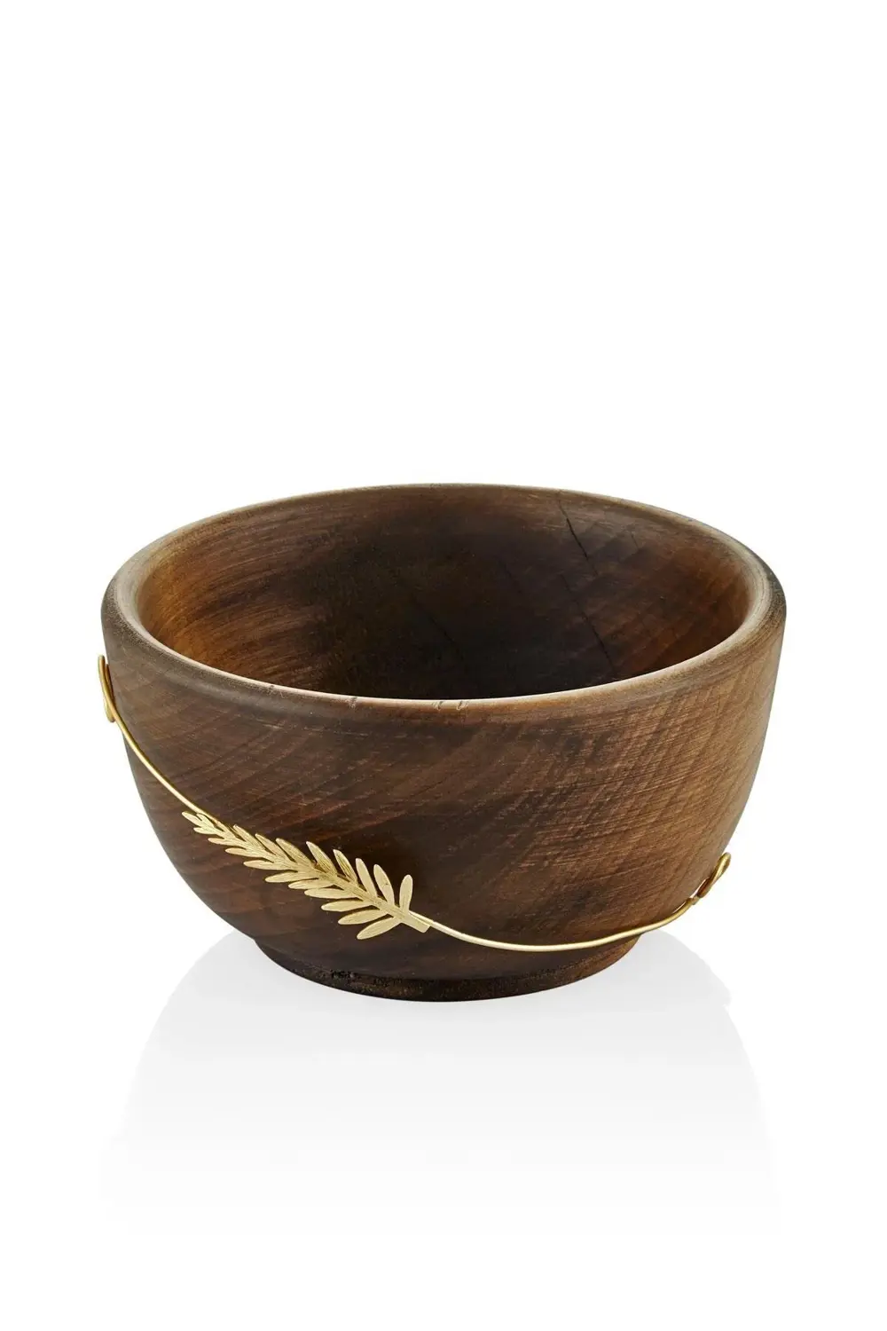 SETA AHŞAP KASE PİRİNÇ YAPRAKLI