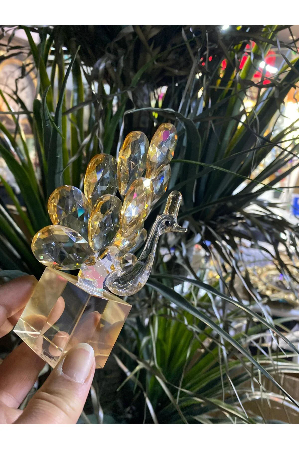Seta Kristal Kaideli Tavus Kuşu Amber 7*9,5*15cm