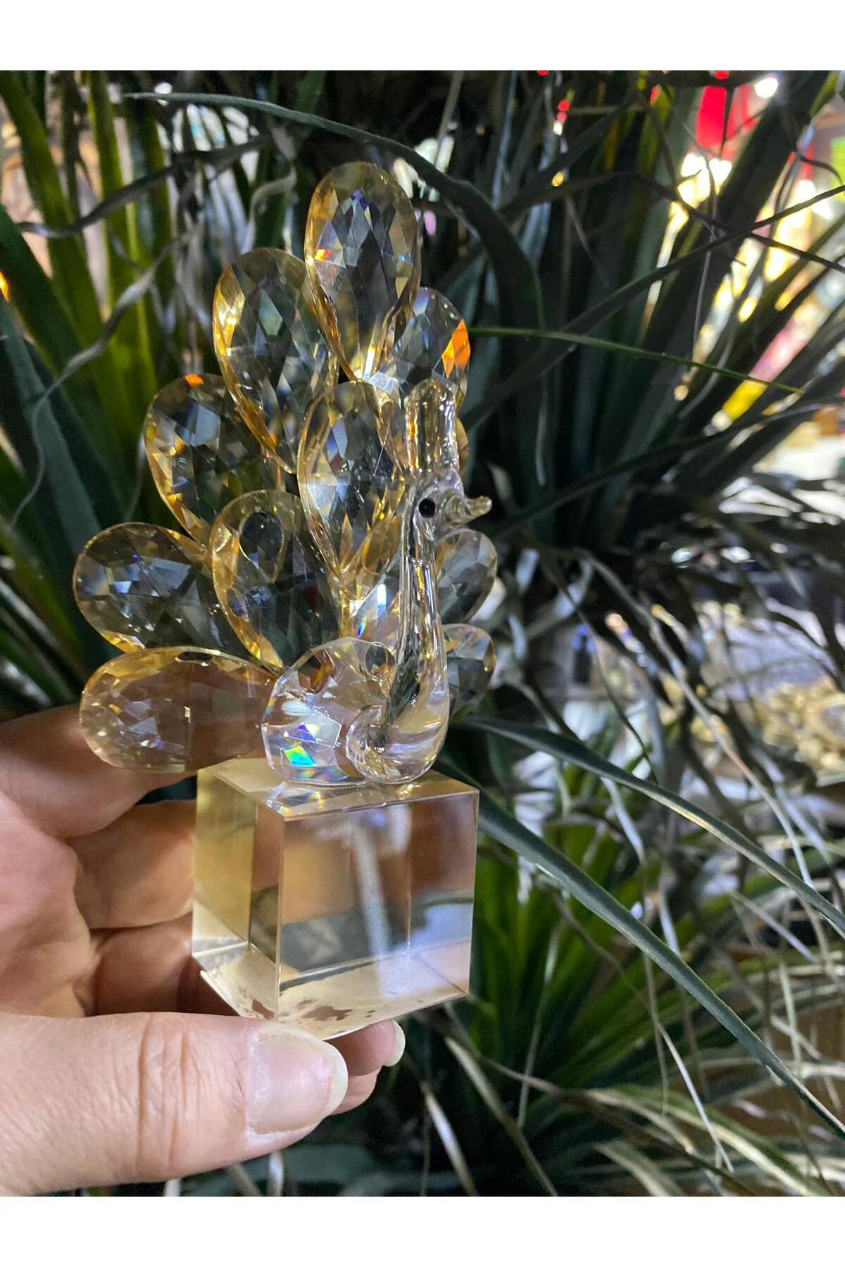 Seta Kristal Kaideli Tavus Kuşu Amber 7*9,5*15cm