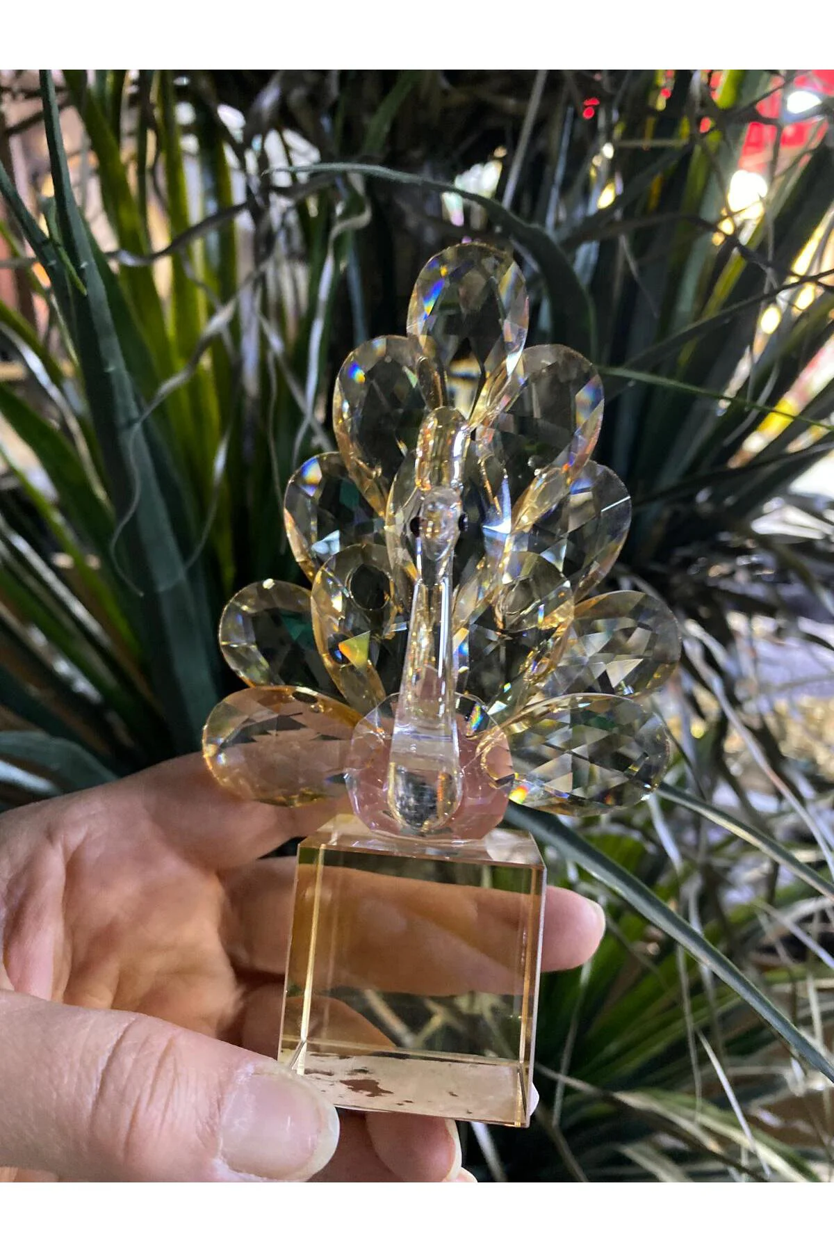 Seta Kristal Kaideli Tavus Kuşu Amber 7*9,5*15cm
