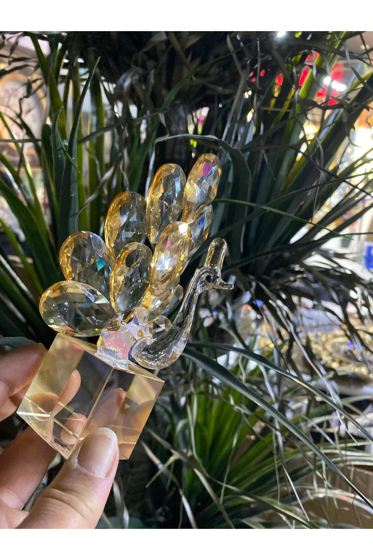 Seta Kristal Kaideli Tavus Kuşu Amber 7*9,5*15cm
