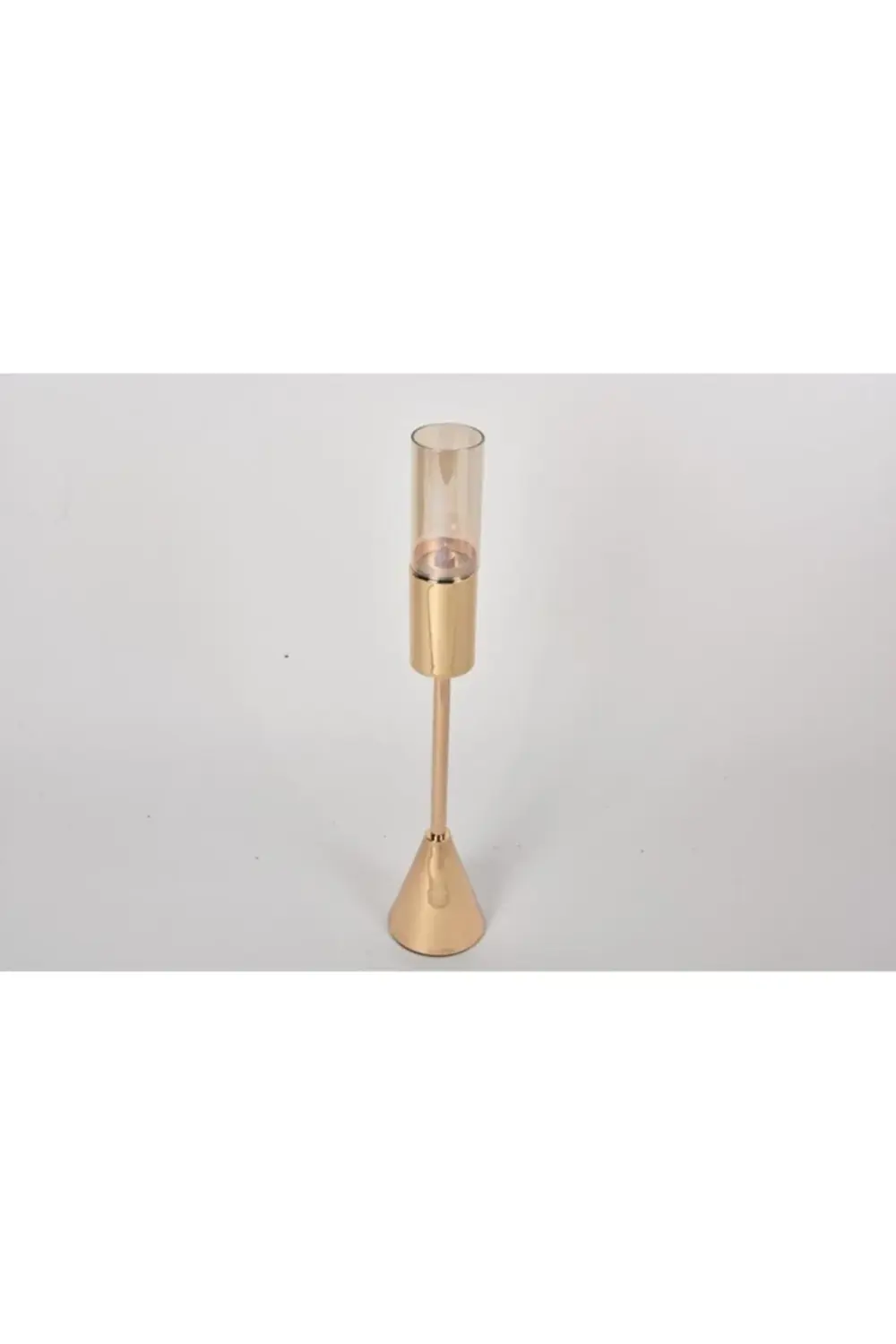 Setabıanca Regına Şamdan Konik Ayaklı Ince Büyük Gold 45 Cm