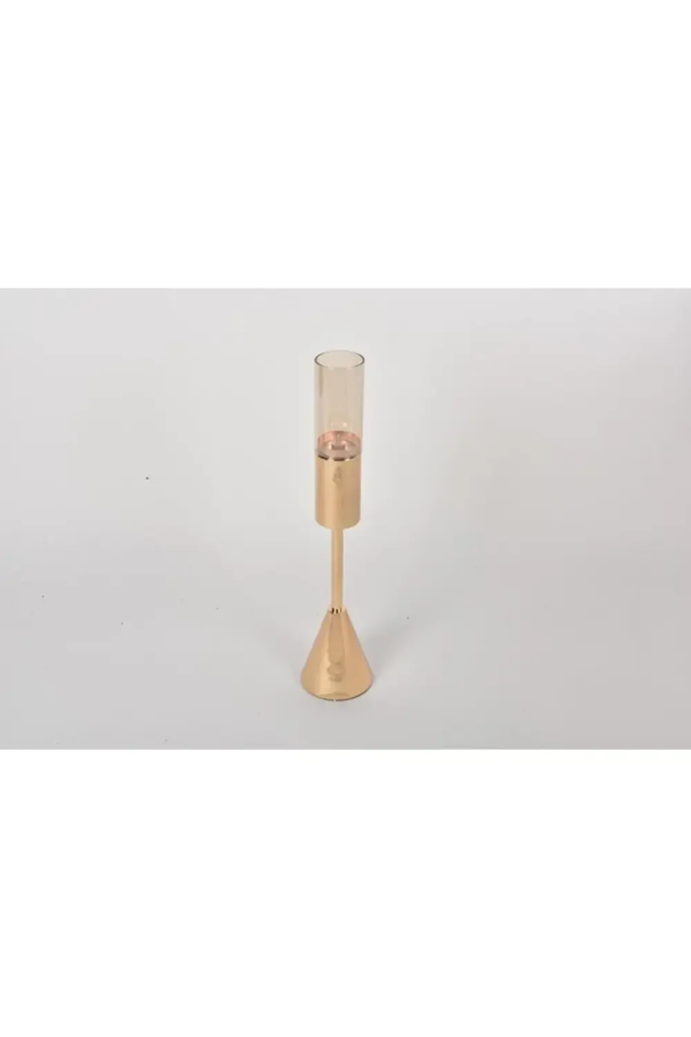 Setabıanca Regına Şamdan Konik Ayaklı Ince Küçük Gold 40 Cm