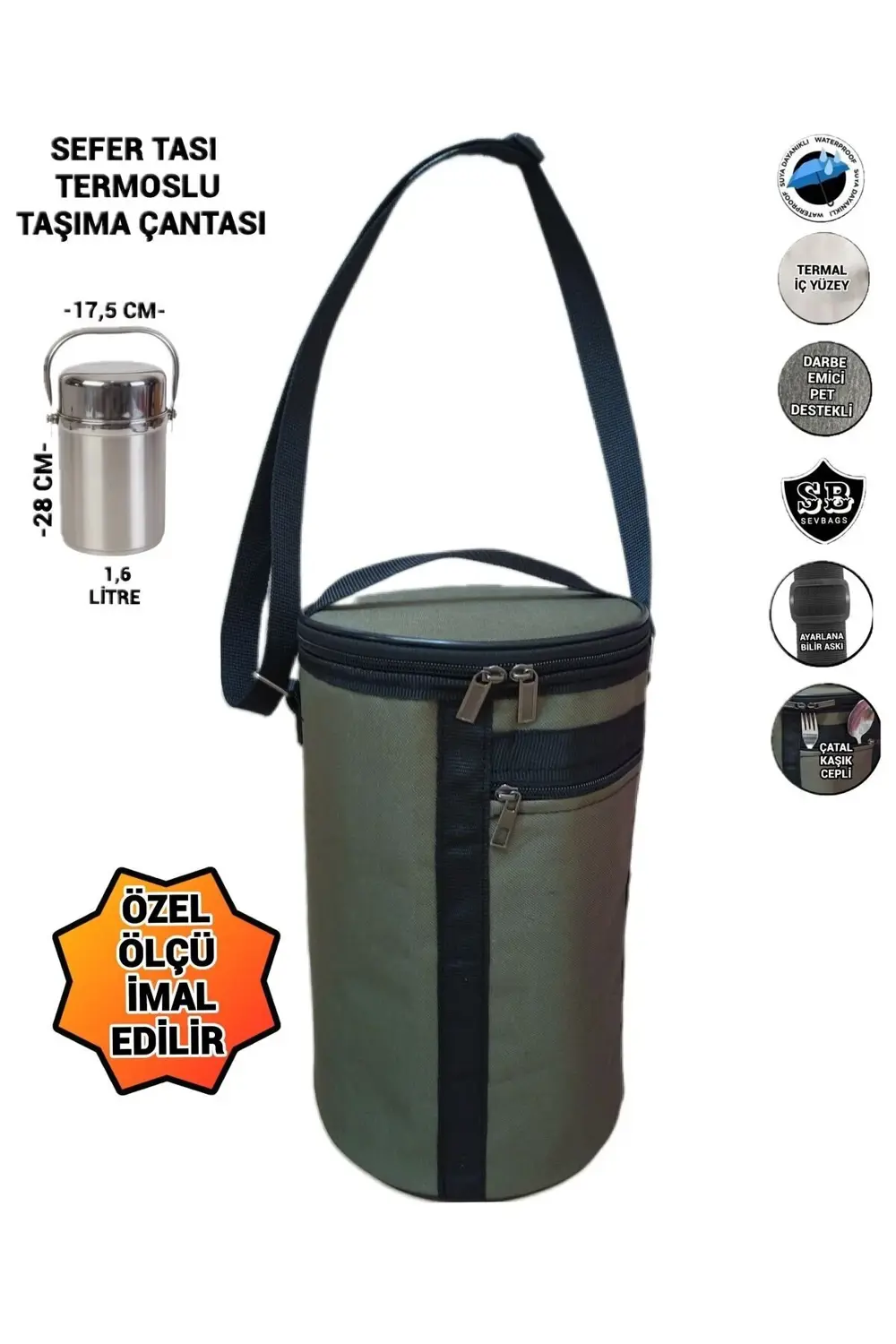 SEVBAGS SEFERTASI TERMOSLU TAŞIMA ÇANTASI 1,6 LİTRE