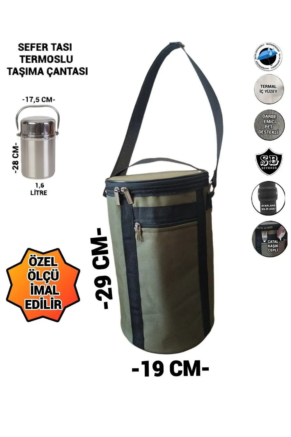 SEVBAGS SEFERTASI TERMOSLU TAŞIMA ÇANTASI 1,6 LİTRE