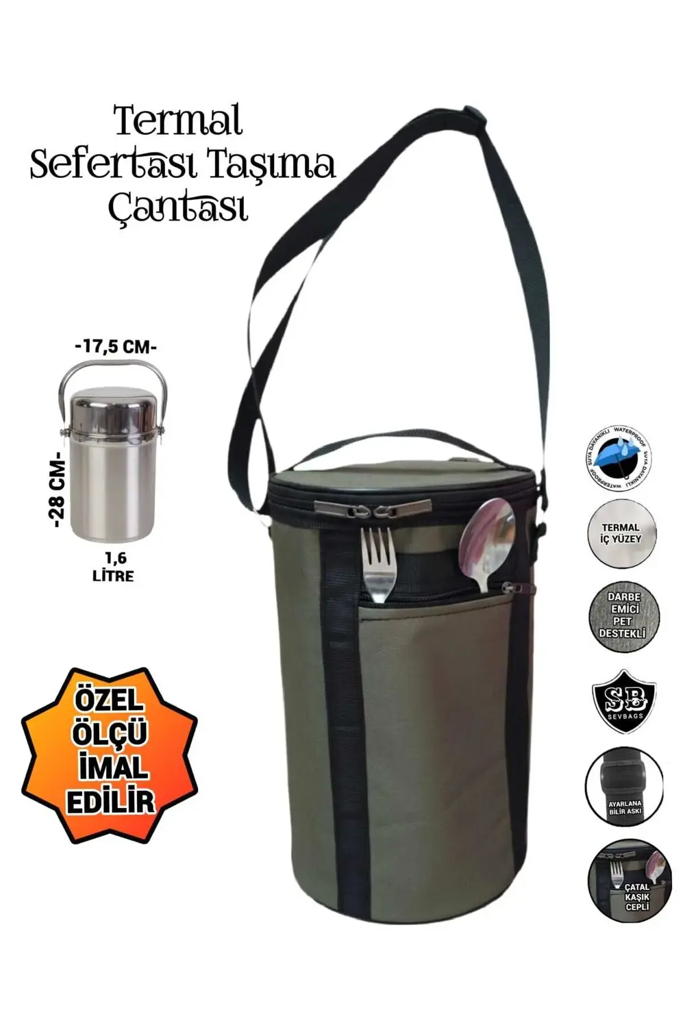 SEVBAGS SEFERTASI TERMOSLU TAŞIMA ÇANTASI 1,6 LİTRE