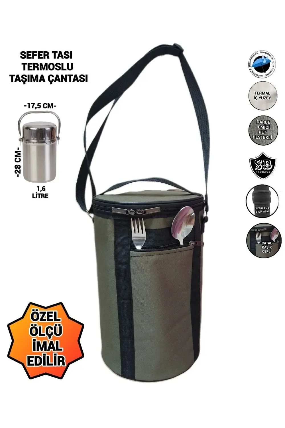SEVBAGS SEFERTASI TERMOSLU TAŞIMA ÇANTASI 1,6 LİTRE