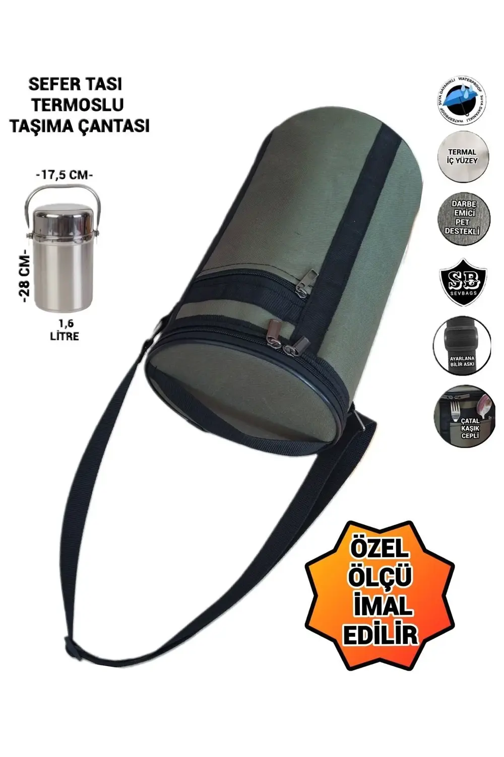 SEVBAGS SEFERTASI TERMOSLU TAŞIMA ÇANTASI 1,6 LİTRE