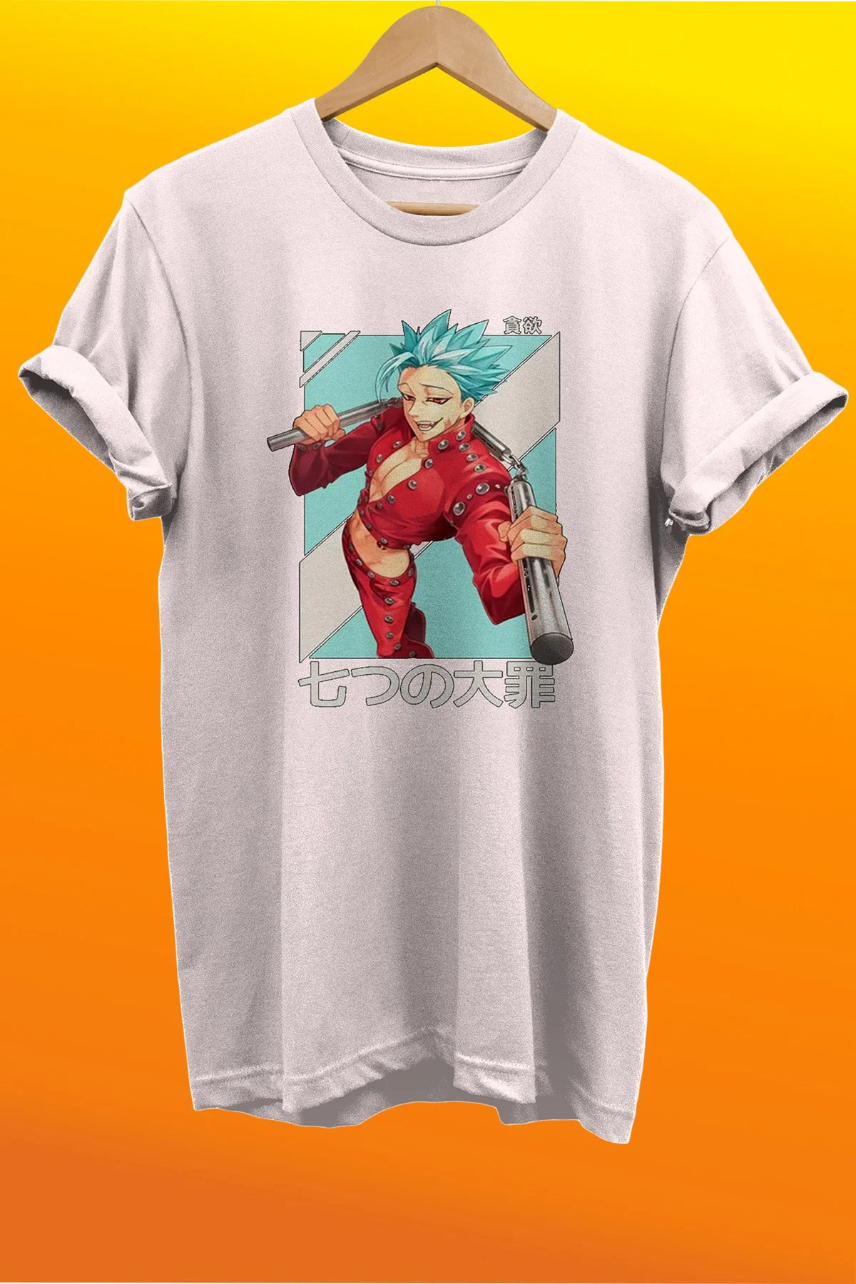 Seven Deadly Sins Baskılı %100 Pamuk Basic T-shirt Normal Beden T