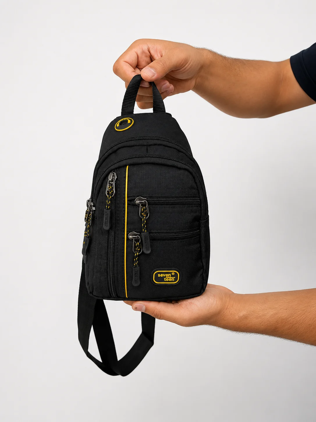 SEVENTEEN Unisex Küçük Boy Çok Gözlü Çapraz Askılı Body Bag
