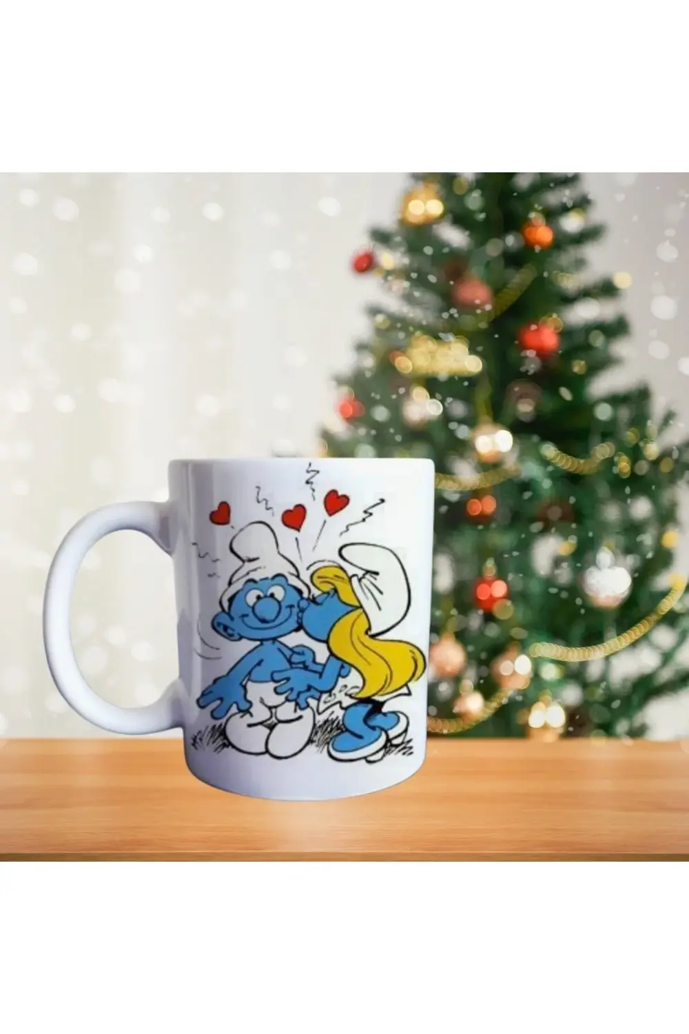 Sevgili Çift Şirinler - The Smurfs - Kişiye Özel Çizgi Karakter P