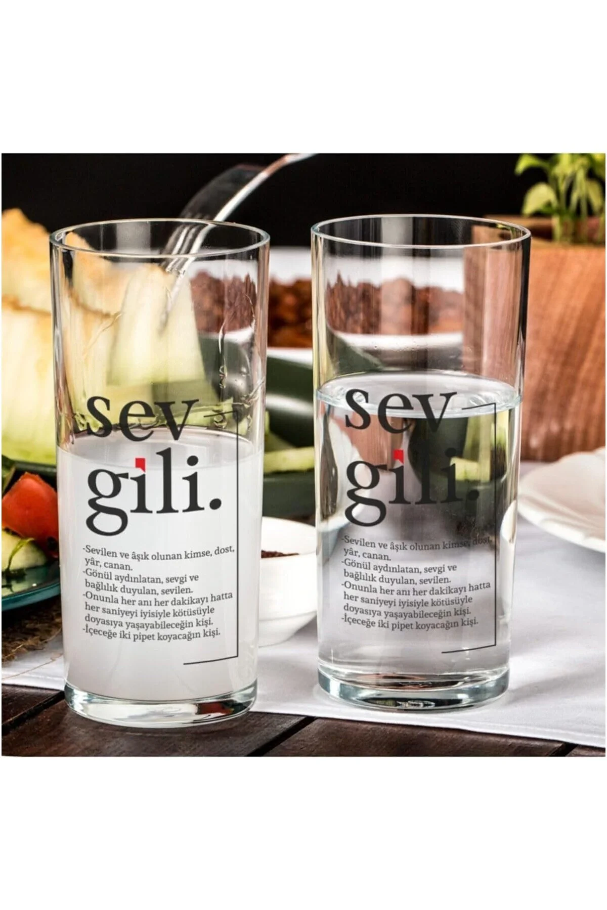Sevgili Kelime Anlamlı Kadeh Seti