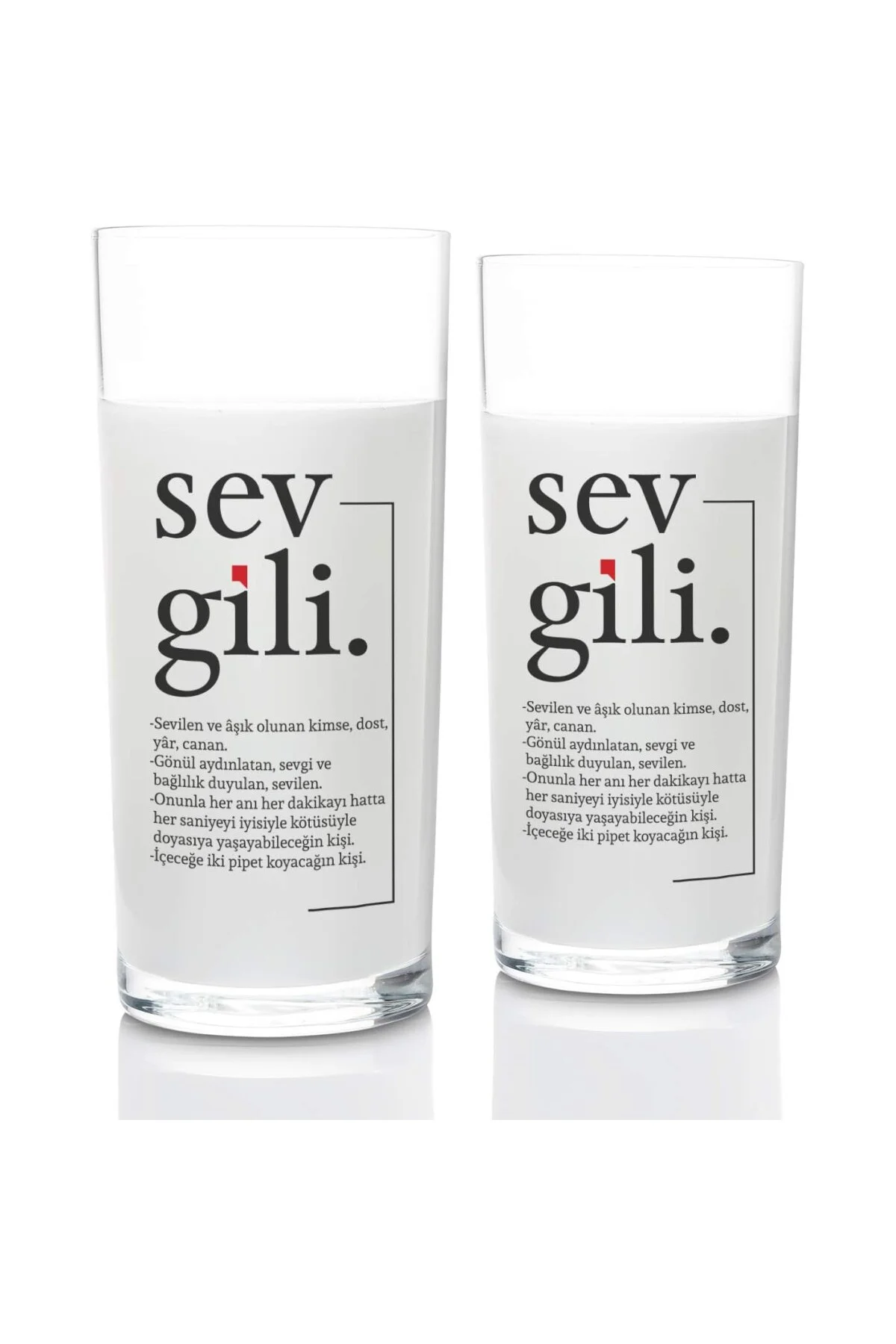 Sevgili Kelime Anlamlı Kadeh Seti