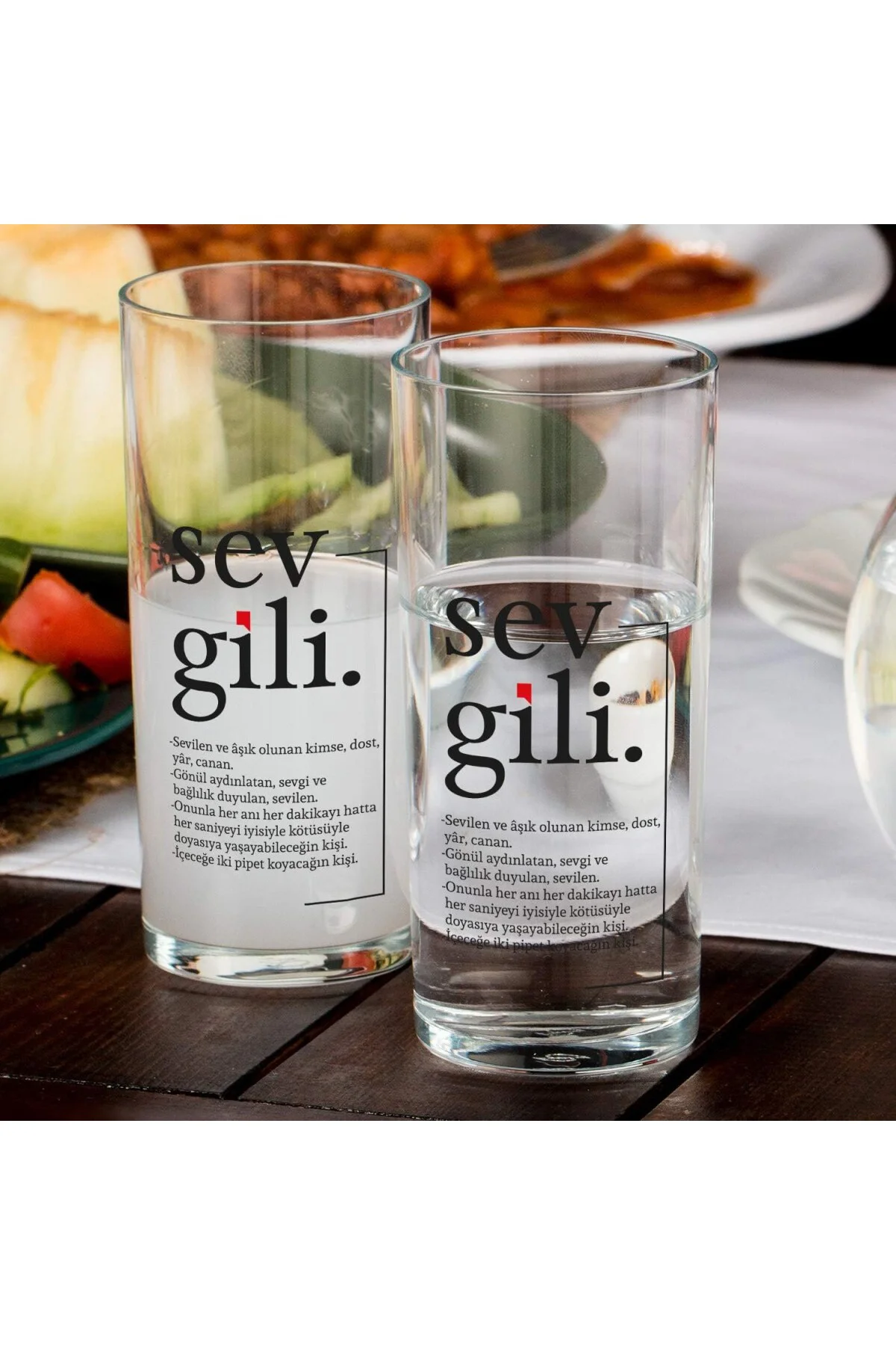 Sevgili Kelime Anlamlı Kadeh Seti