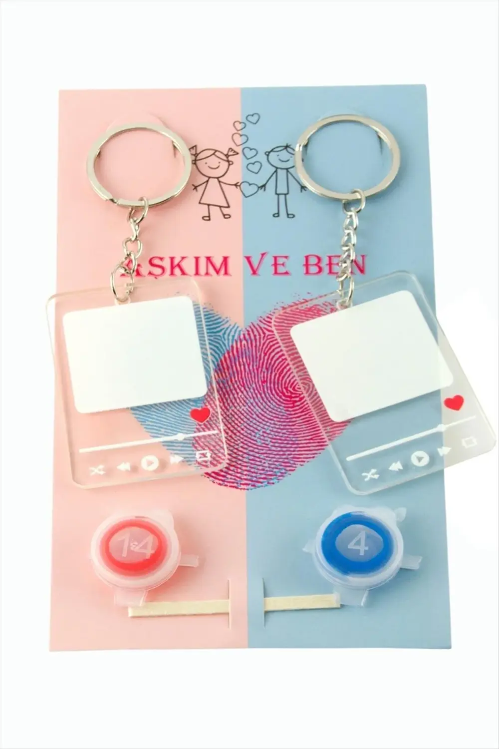 Sevgili Parmak İzli Anahtarlık Yapma Seti