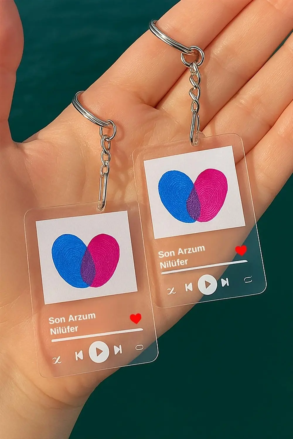 Sevgili Parmak İzli Anahtarlık Yapma Seti