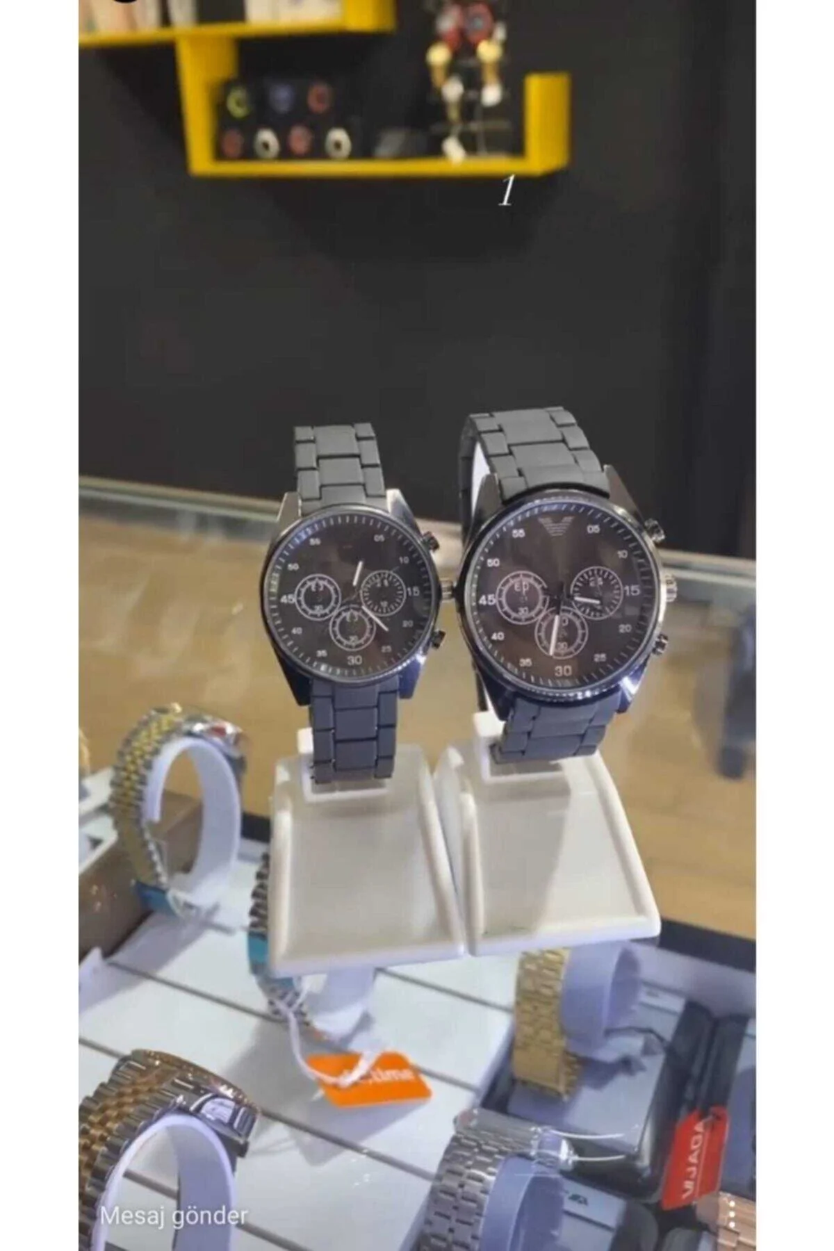 Sevgili Saatleri Metal Kasa Siyah Renk Çift Kol Saatleri