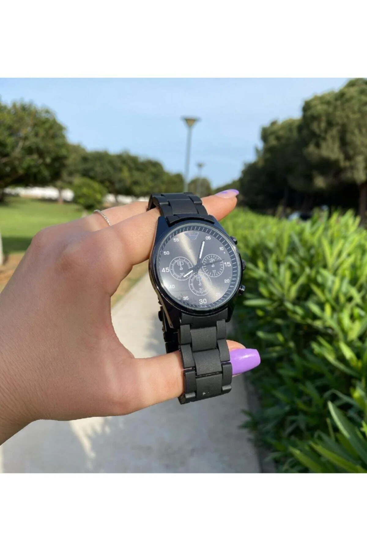 Sevgili Saatleri Metal Kasa Siyah Renk Çift Kol Saatleri