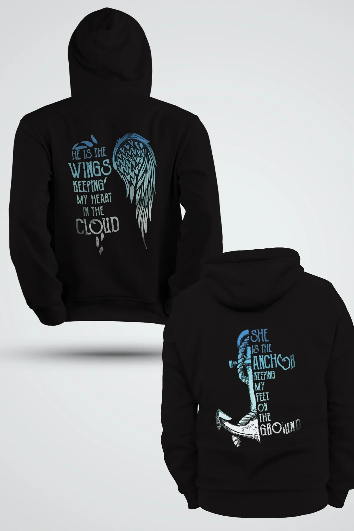 Sevgililer Günü Çiflere Baskılı Kapüşonlu Sweatshirt Eşinize Sevg