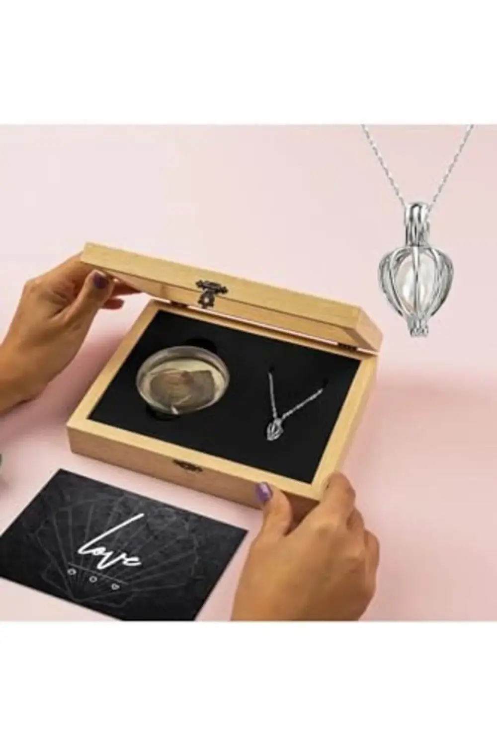 Sevgililer Günü Hediyesi Istiridye Kolye - Gerçek Inci Kolye Ahşa