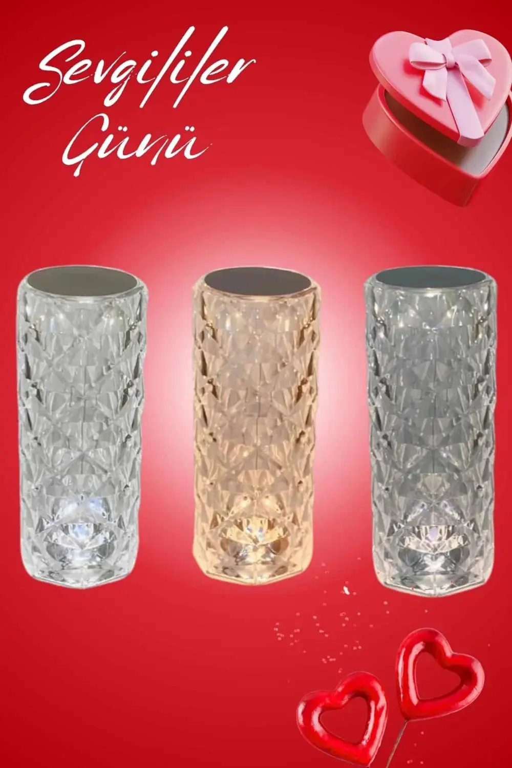 Sevgililer Günü İçin Hediye Kristal Lamba Sevgiliye Hediye USB Şa
