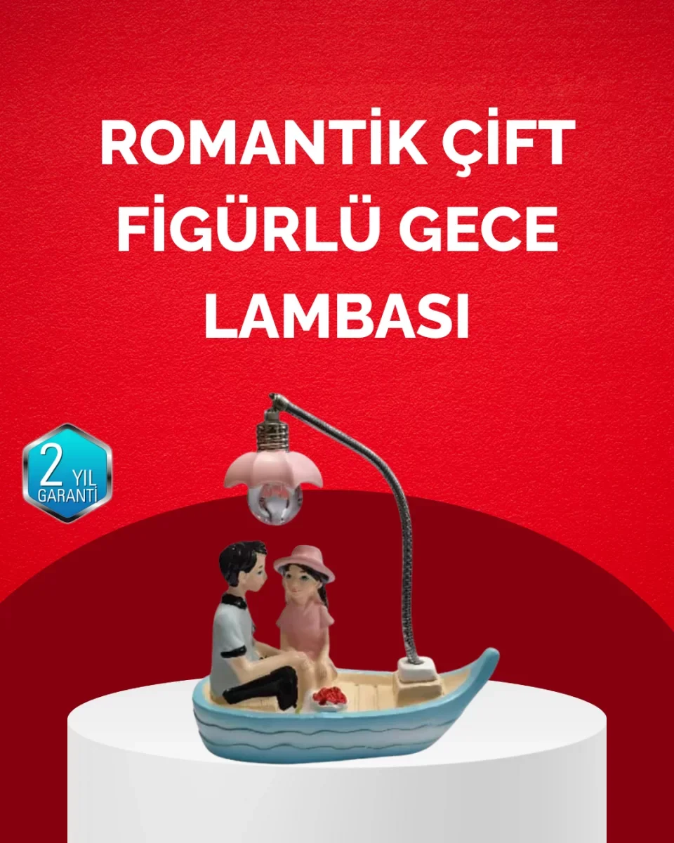 Sevgililer Günü İçin Romantik Çift Figürlü Dekoratif Gece Lambası - Lisinya