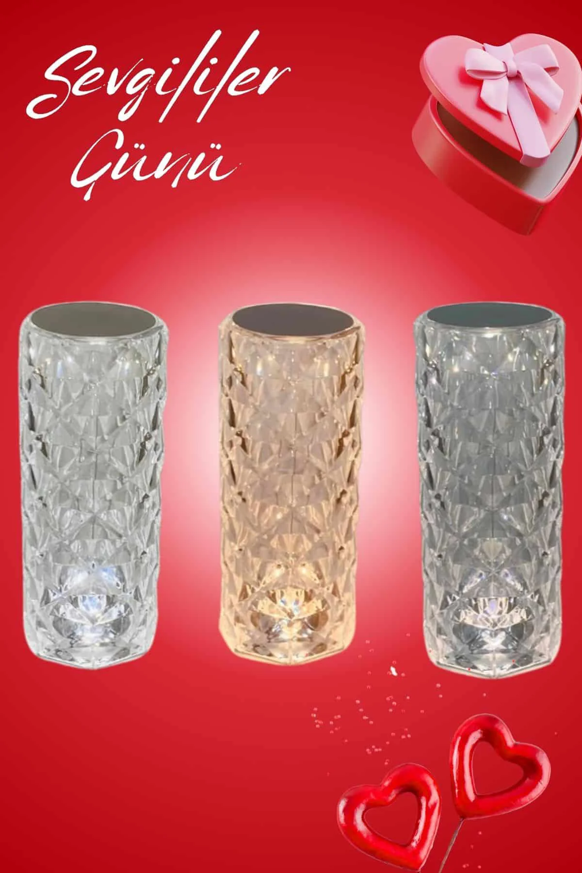 Sevgililer Günü İçin Hediye Kristal Lamba Sevgiliye Hediye USB Şarjlı Gece Lambası (Kopya)
