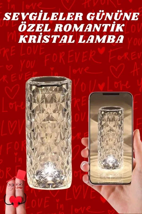 Sevgililer Günü İçin Hediye Kristal Lamba Sevgiliye Hediye USB Şarjlı Gece Lambası Fiyatı, Yorumları ve Özellikleri