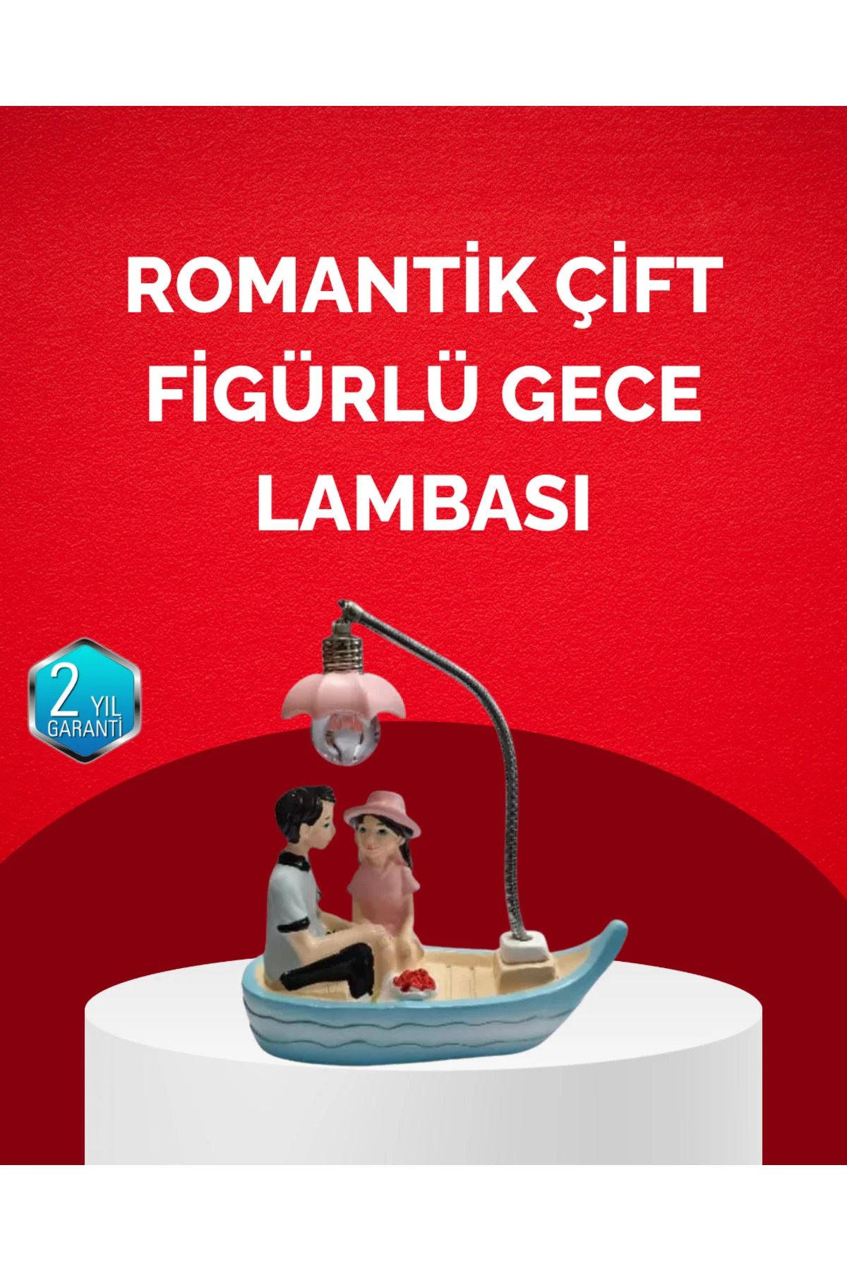 Sevgililer Günü İçin Romantik Çift Figürlü Dekoratif Gece Lambası