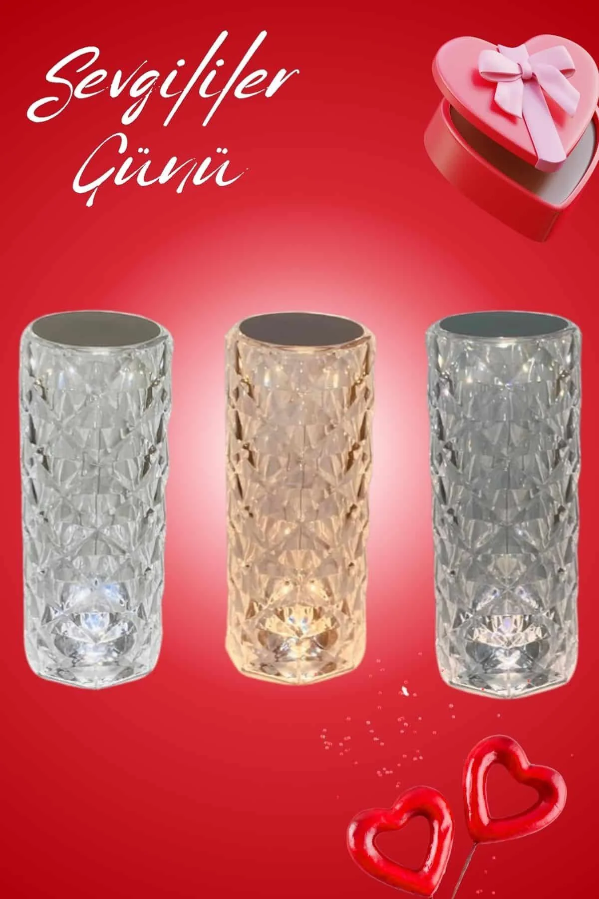 Sevgililer Günü İçin Hediye Kristal Lamba Sevgiliye Hediye USB Şa