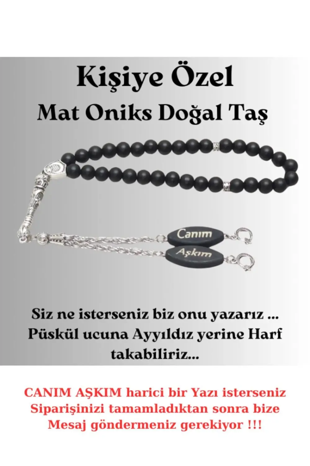 Sevgililer Günü - Kişiye Özel - Canım Aşkım - Yazılı Mat Oniks Do