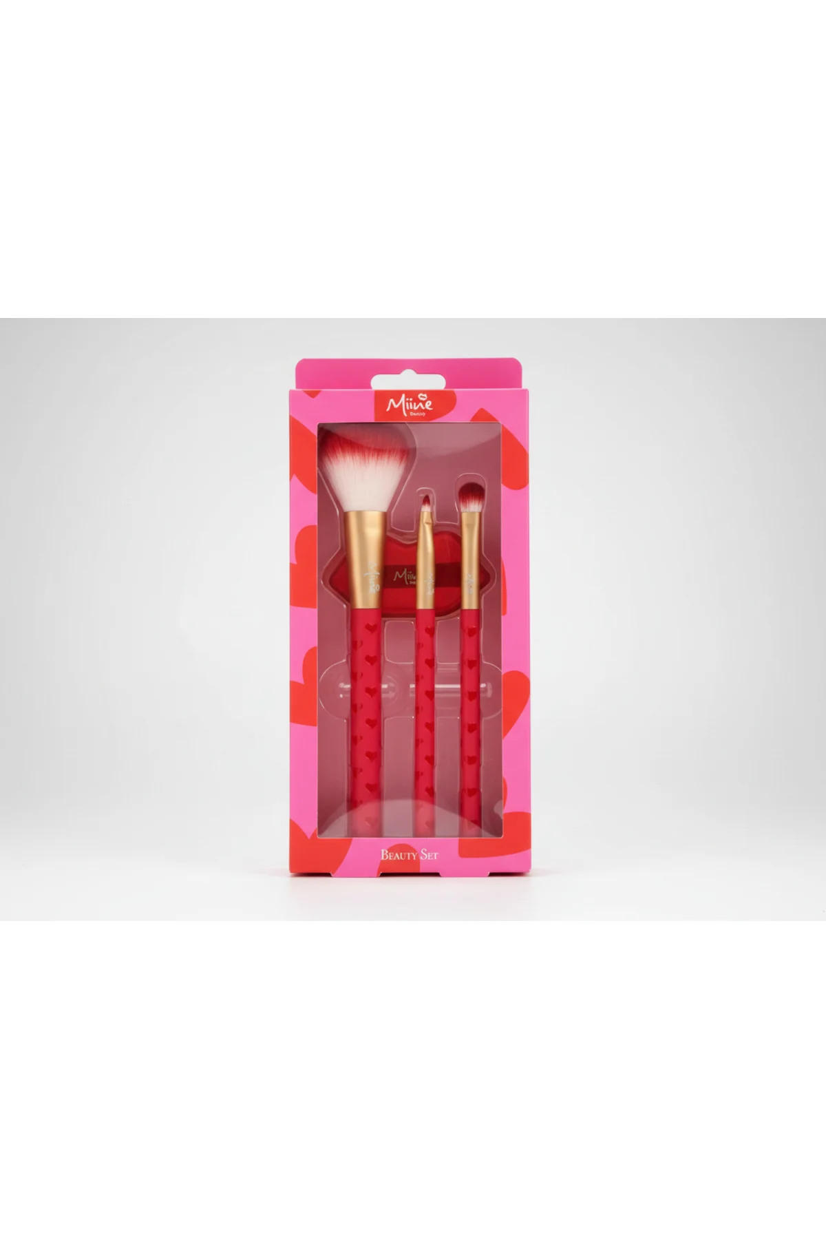 Sevgililer Günü Makyaj Fırçası & Pufu Seti 4'lü