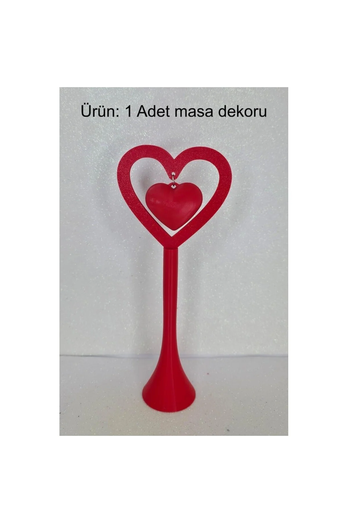 Sevgililer Günü - (Özel Tasarım) Romantik Masa Dekoru - (1 Adet) Kırmızı - Ev Aksesuar