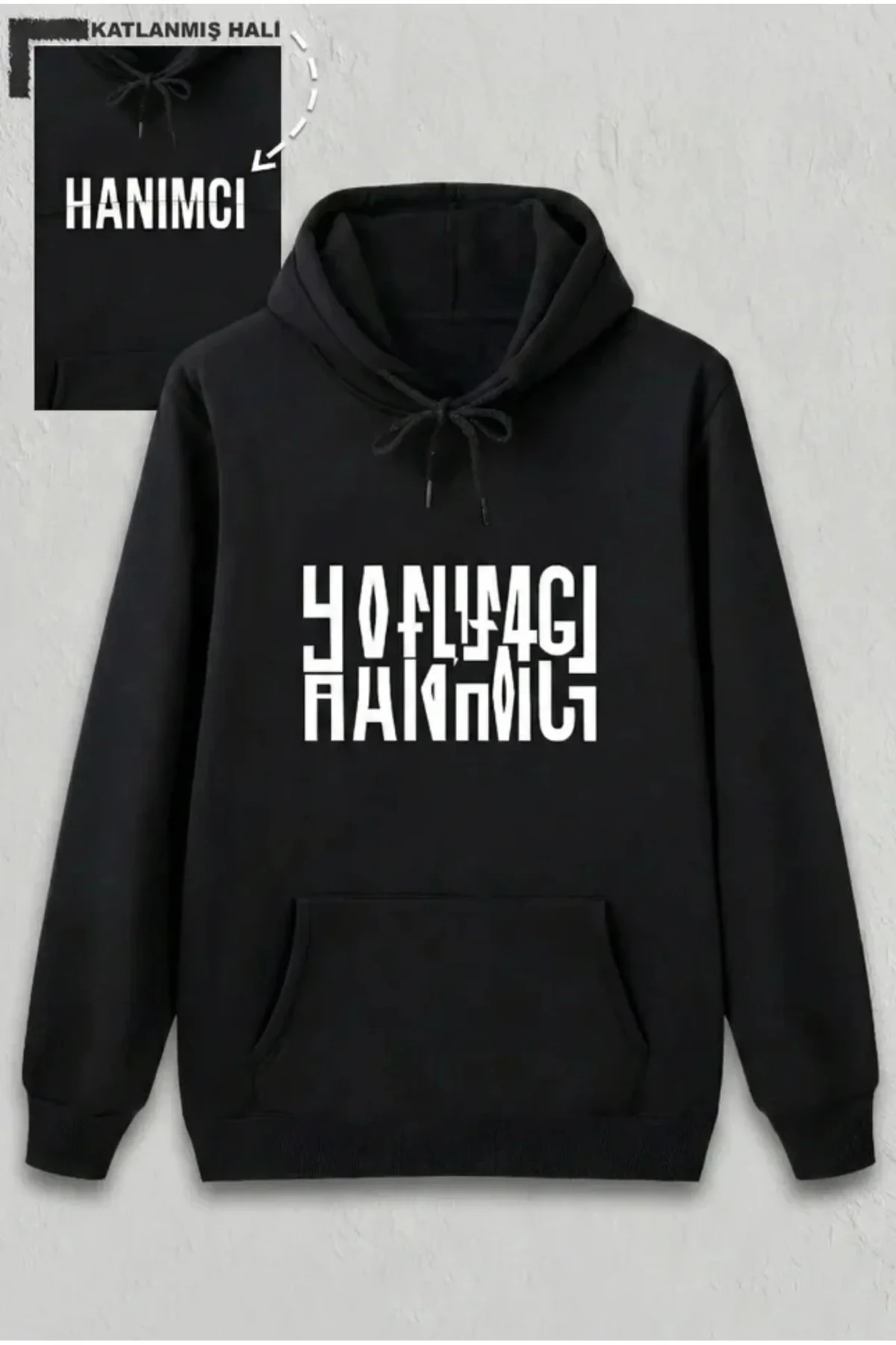 Sevgililer Günü Özel Kapüşonlu Hanımcı Baskılı Oversize Sweatshir