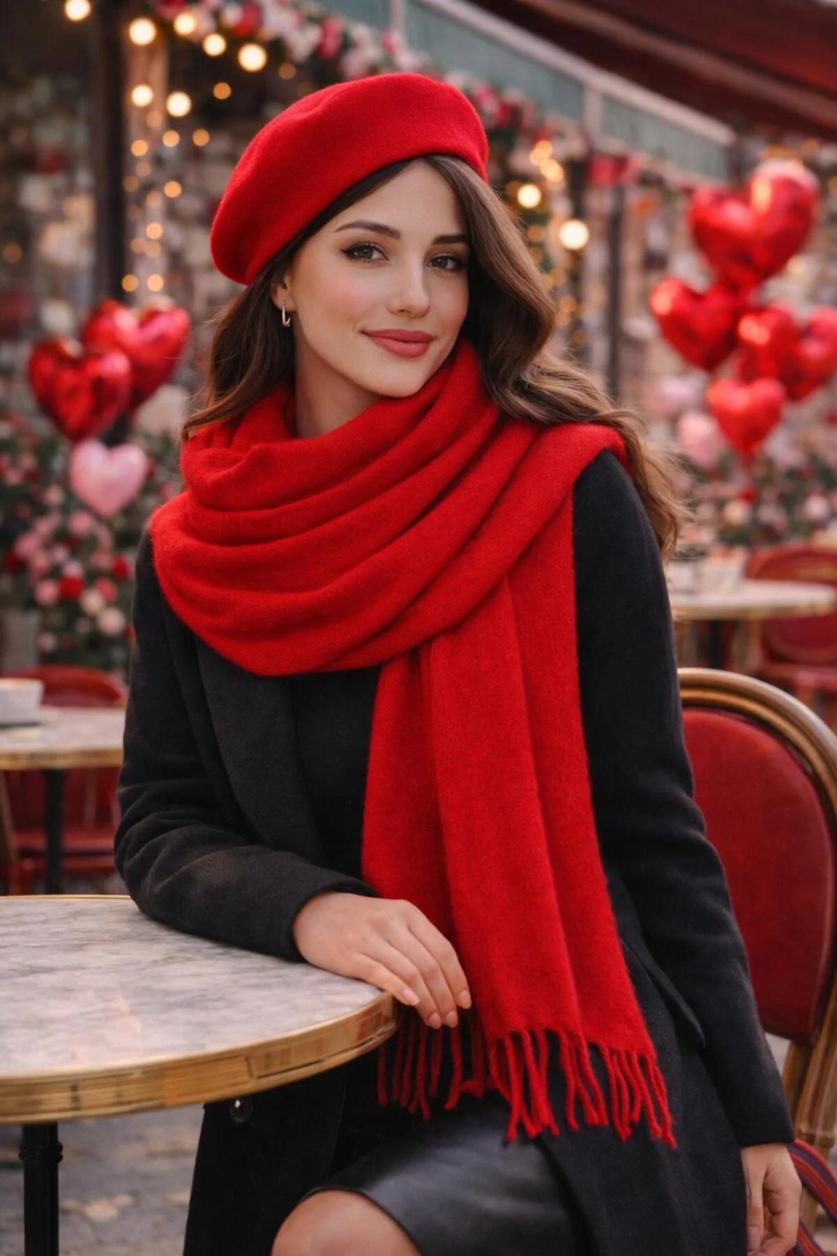 Sevgililer Günü Özel Seri Atkı ve Ressam Beresi Seti, Sevgililer 