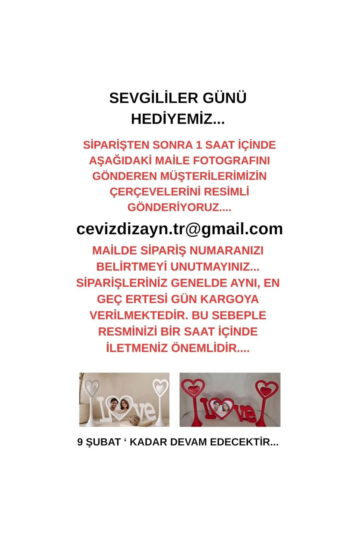 Sevgililer Günü - Romantik Masa Dekoru - Kırmızı - Yemek Masası Aksesuar - Hediye 3'lü Set