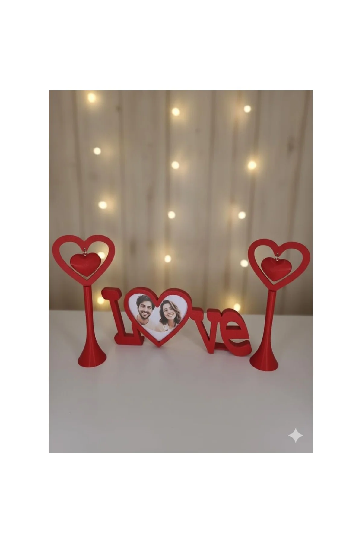 Sevgililer Günü - Romantik Masa Dekoru - Kırmızı - Yemek Masası Aksesuar - Hediye 3'lü Set