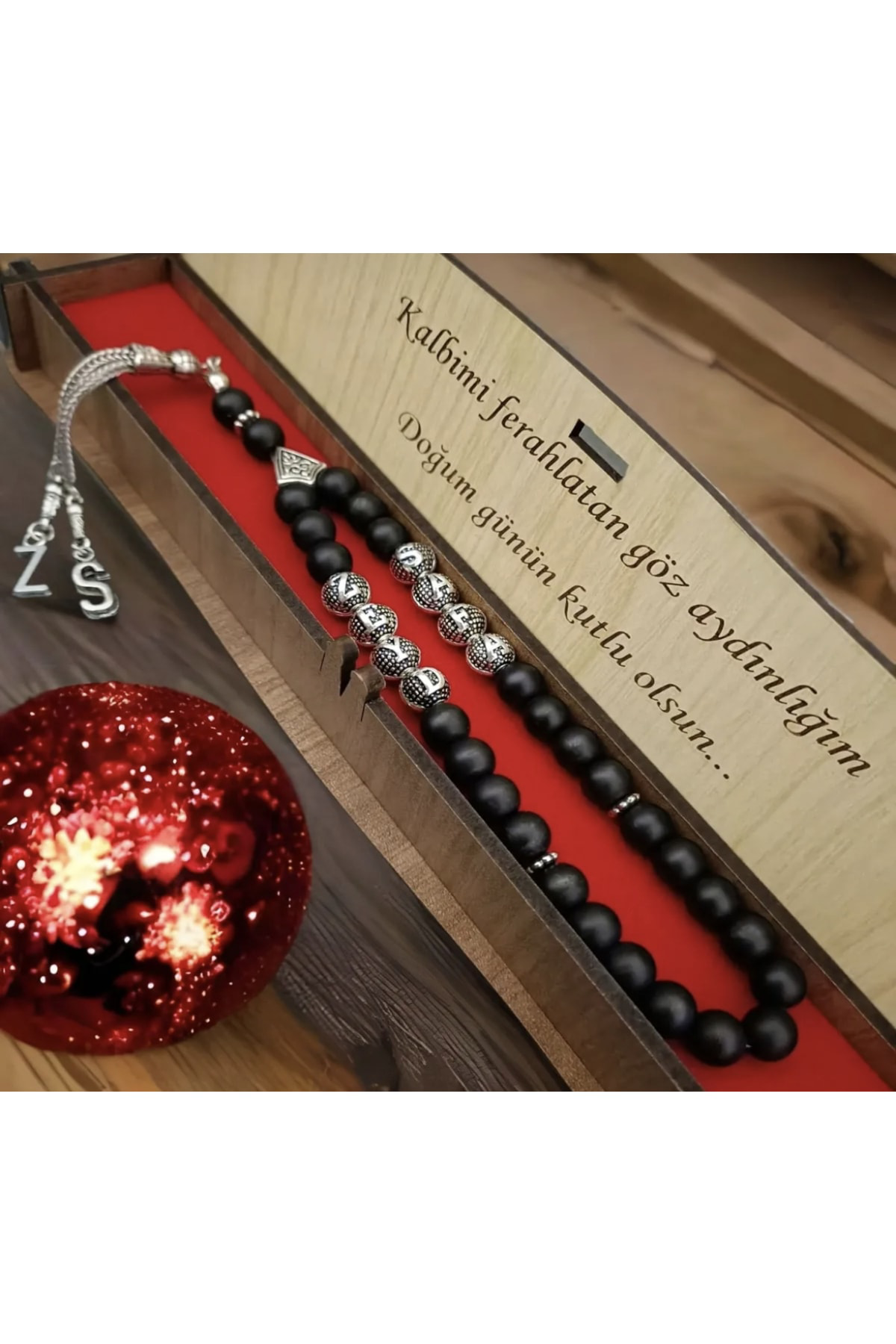 Cvt Grup Sevgililer Gününe Özel Erkek Yazılı Kutulu Oniks Doğal Taş Tesbih